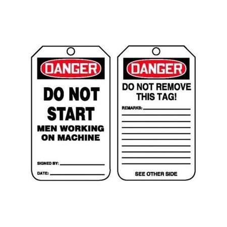 Accuform Danger, PF-Cardstock, 3-7/8 in Width, 1/4 in Height, , 25 PK MDT203PTP